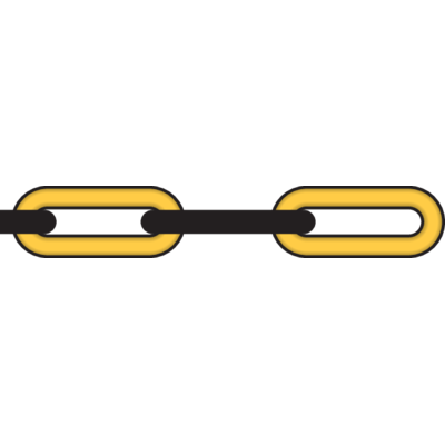 Plastic chain in yellow and black colour