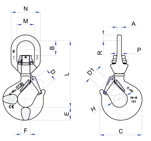 CERTEX Swivelhook drawing