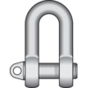 Shackle SMS 1577C, galvanized grade 30 forged according to Swedish standard 1577 type C.