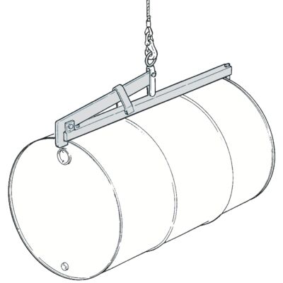 Horizontal Barrel Grab, a zincified barrel grab designed to handle drums in the horizontal position.
