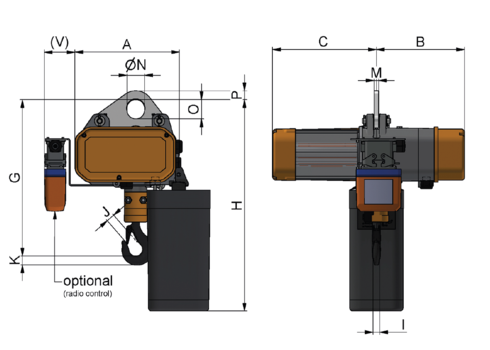 Electric Chain Hoist LIFTKET STAR ONE drawing