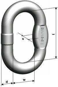 Transition Link Pewag BWI Stainless drawing