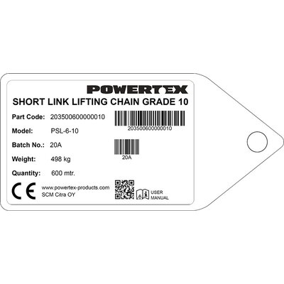 Kortlänkad lyftkätting POWERTEX PSL 