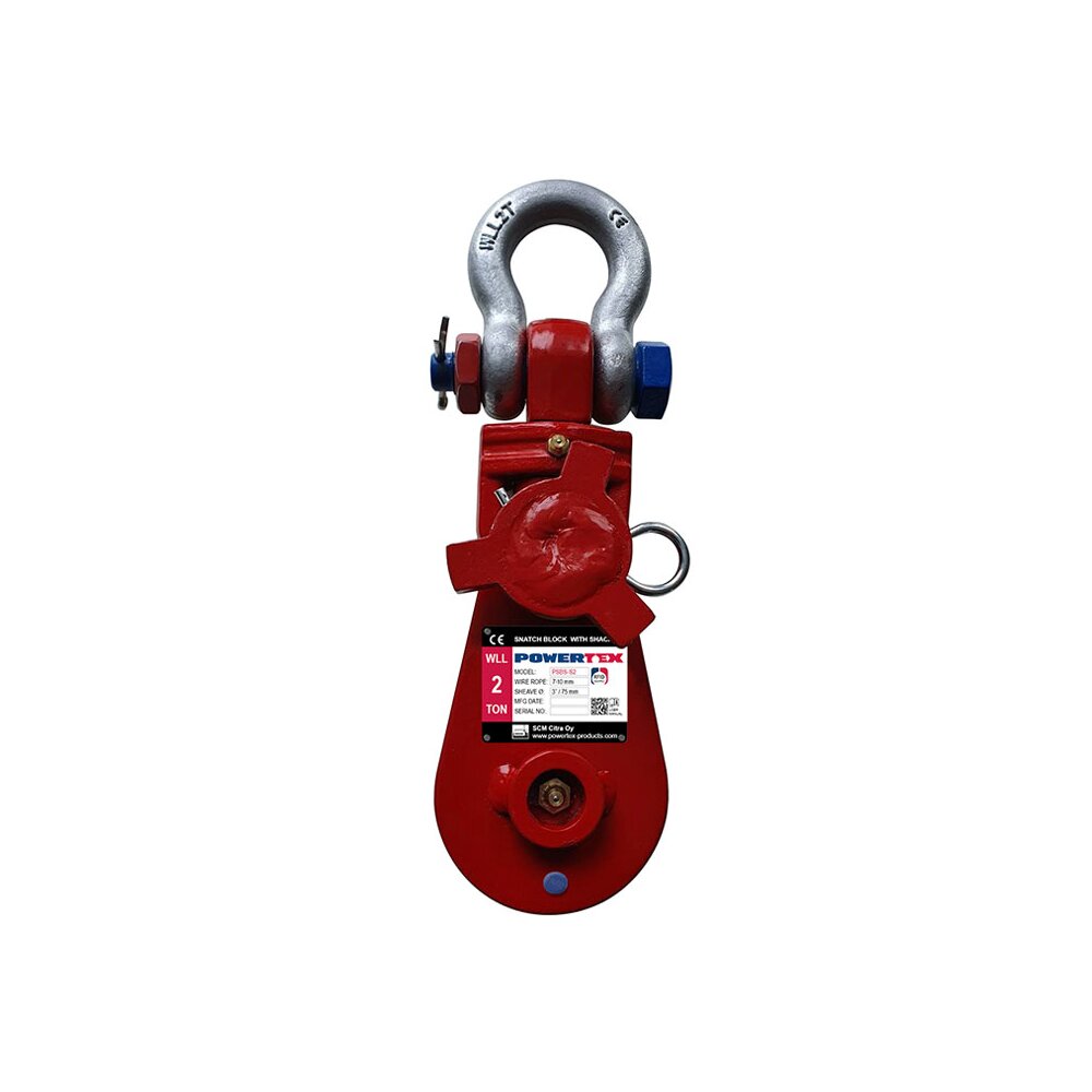 POWERTEX Snatch Block with Shackle CERTEX Svenska