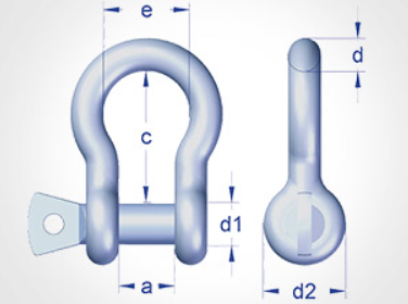 Bow Shackle Stainless Gunnebo No 750 blueprint