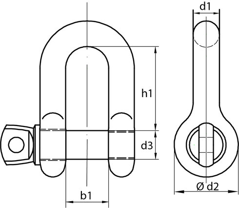 D Shackle drawing