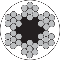 Stållina PVC-klädd 6x7-FC