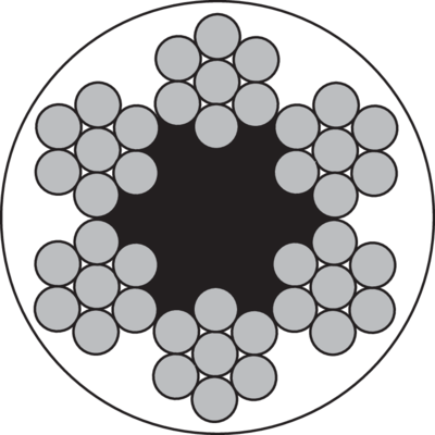 Stållina PVC-klädd 6x7-FC