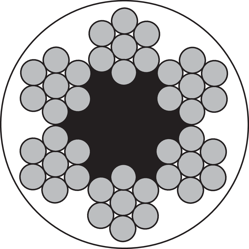 Stållina PVC-klädd 6x7-FC