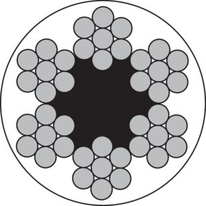 Stållina PVC-klädd 6x7-FC