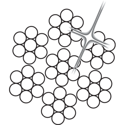 Stainless Steel Wire Rope  SS 6x7-WSC cross section