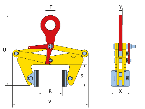 Vertical Lifting Clamp TBLC drawing