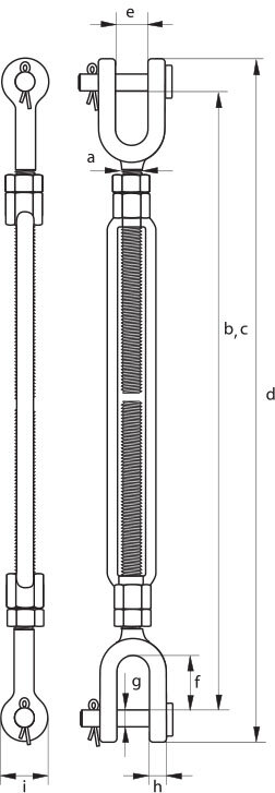 Turnbuckles Jaw/Jaw drawing