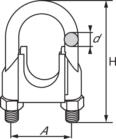 U-Bolt Clip DIN 741 Stainless drawing