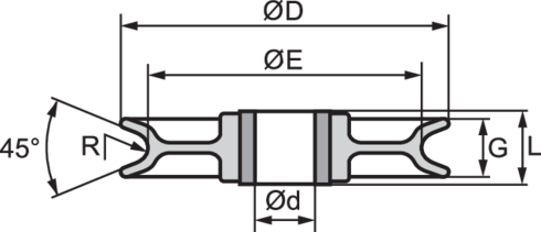 Wire rope sheave 8000 measurements