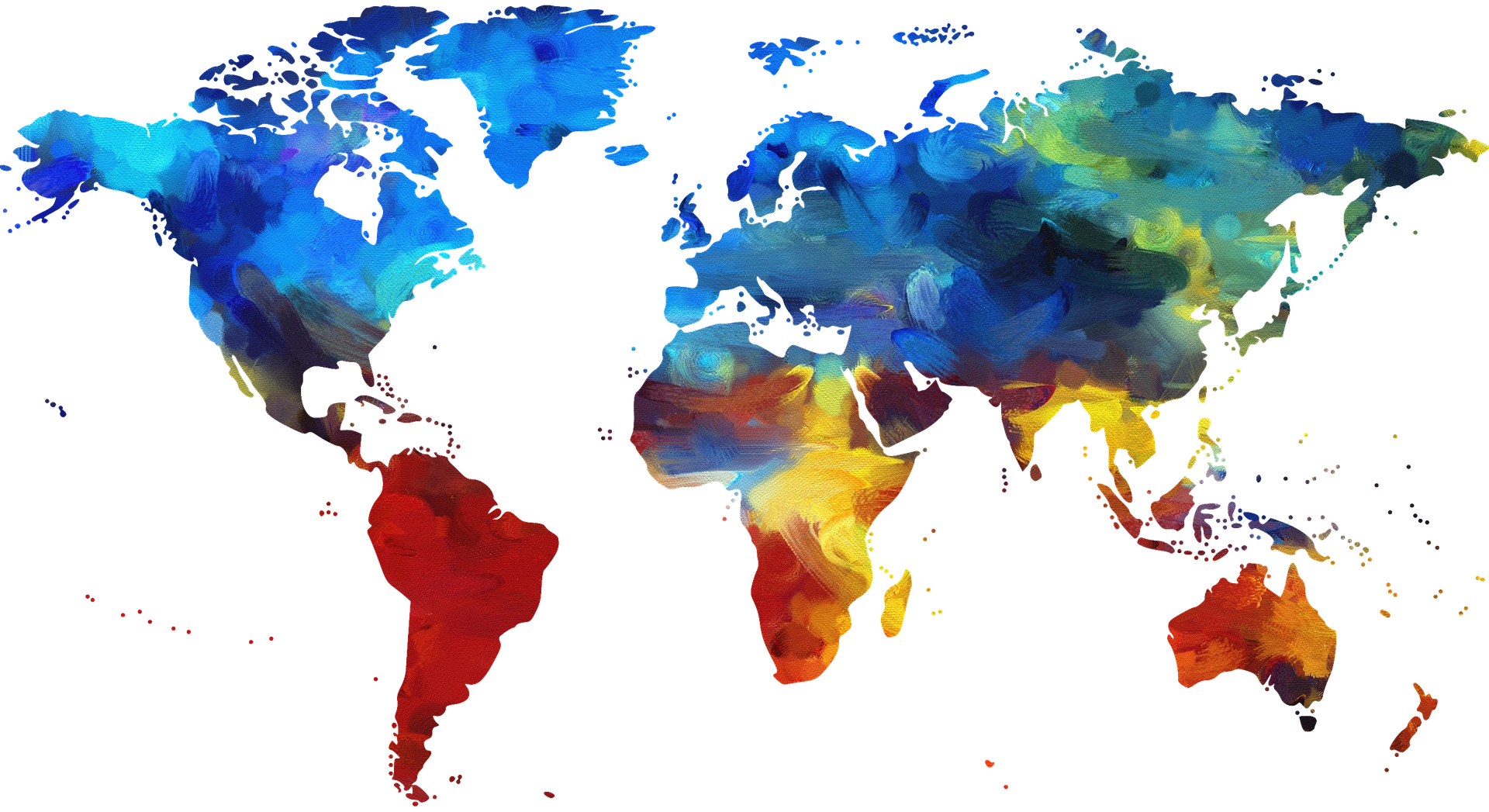 Map of the world in color