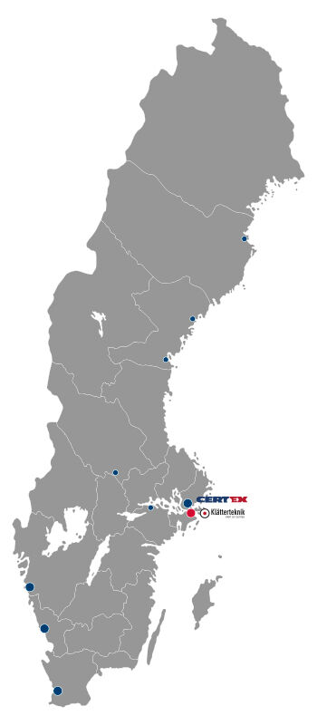 CERTEX Sweden, map for Sweden